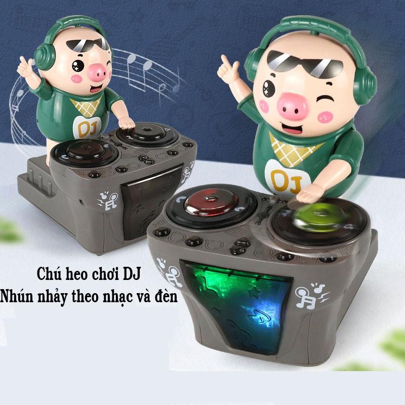 Chú heo chơi DJ năng động siêu dễ thương nhún nhảy theo nhạc và đèn cho bé ( sẵn hàng )