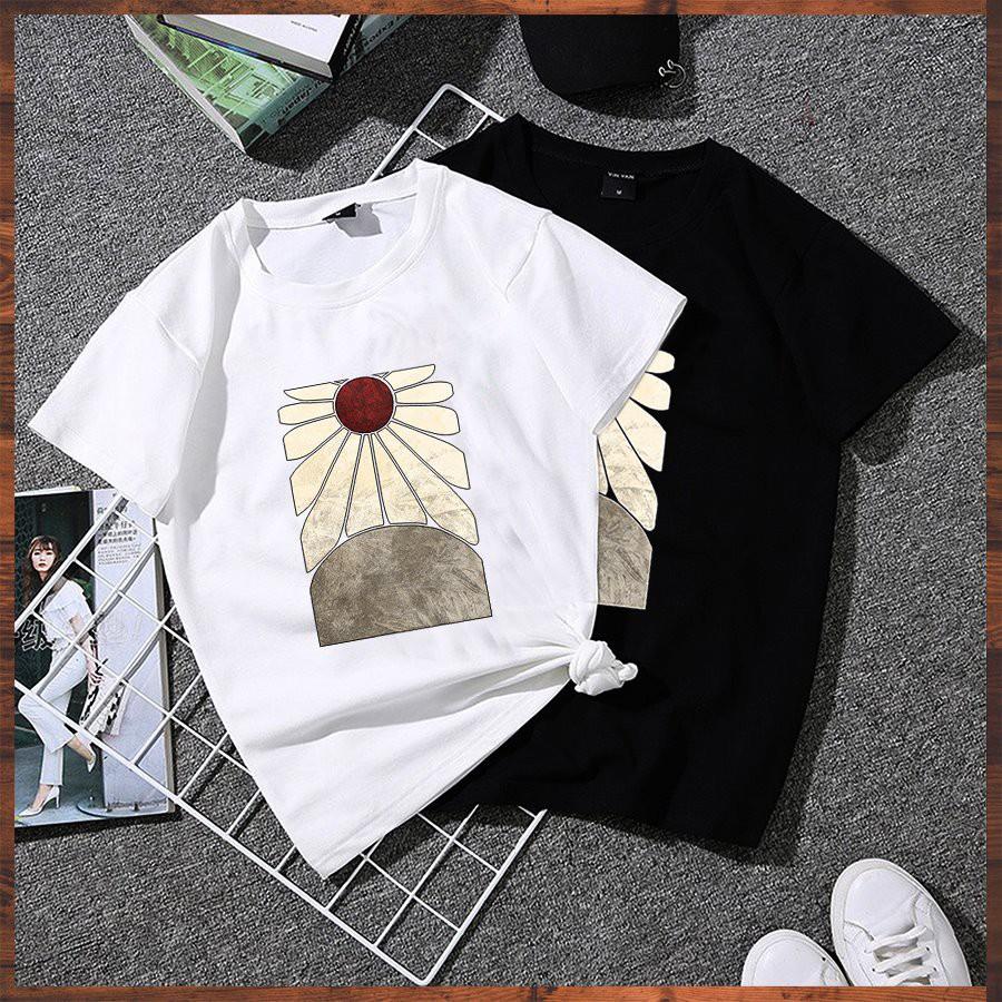 Áo thun unisex tay lỡ hoa mặt trời vải dày mịn 20NU1134