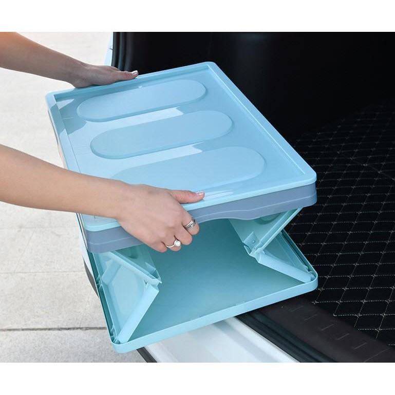 Thùng nhựa đựng đồ cho cốp xe ô tô có thể gấp xếp gọn có chốt gài | 30L + 55L + túi chống nước