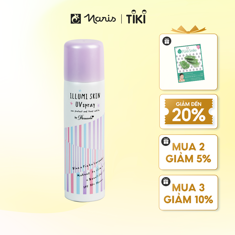 Xịt chống nắng Nhật Bản Naris Parasola Illumi Skin UV Spray SPF50+/PA+++ (80g) – Hàng chính hãng