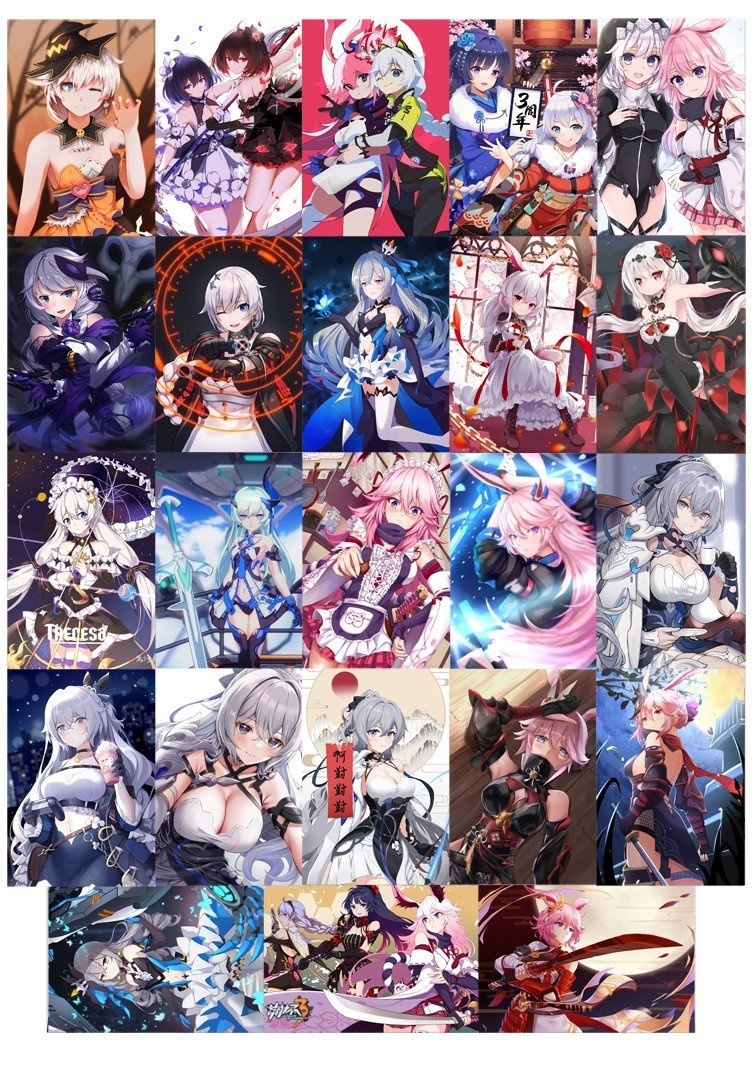 Hộp lomo 30 ảnh card Honkai impact 3 khác nhau/ ảnh thẻ card in hình Honkai impact 3