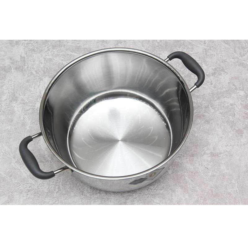 Nồi Inox Quai Silicone Thân Cool 3 Đáy 24cm Fivestar N24-3DC - Hàng Chính Hãng