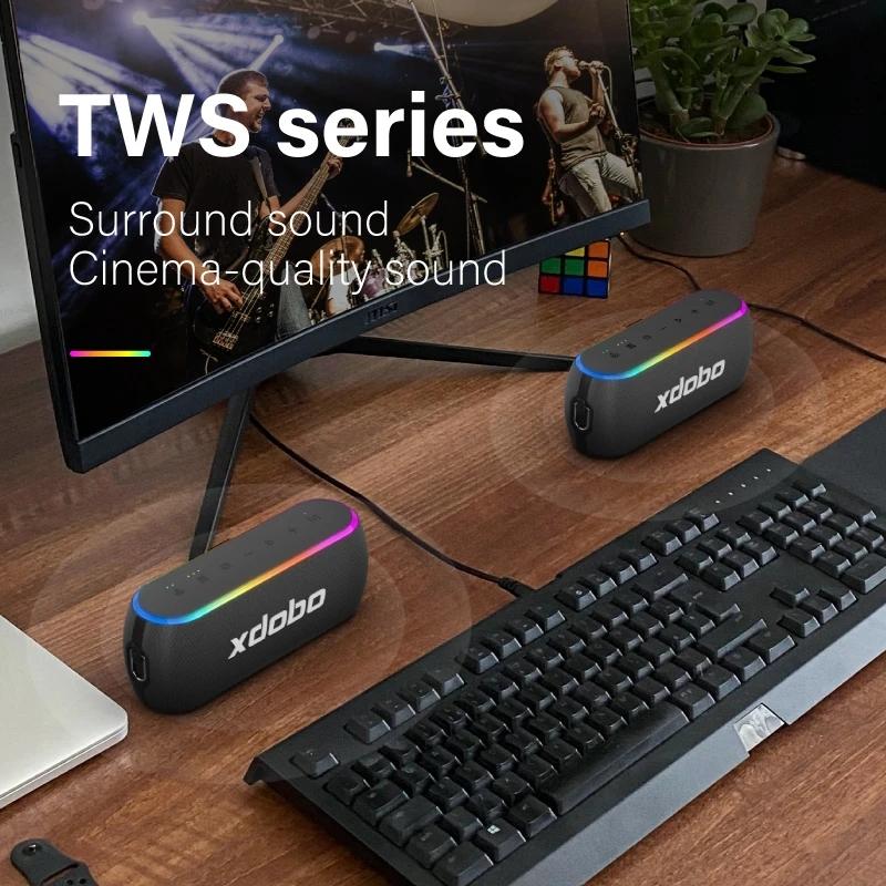 XDOBO X8 III 60W Di Động Đèn LED Nhiều Màu Sắc Loa Bluetooth Ngoài Trời Chống Nước TWS Âm Thanh Nổi Không Dây Nặng Loa Siêu Trầm Bàn Trò Chơi Âm Thanh Color: X8 Blue