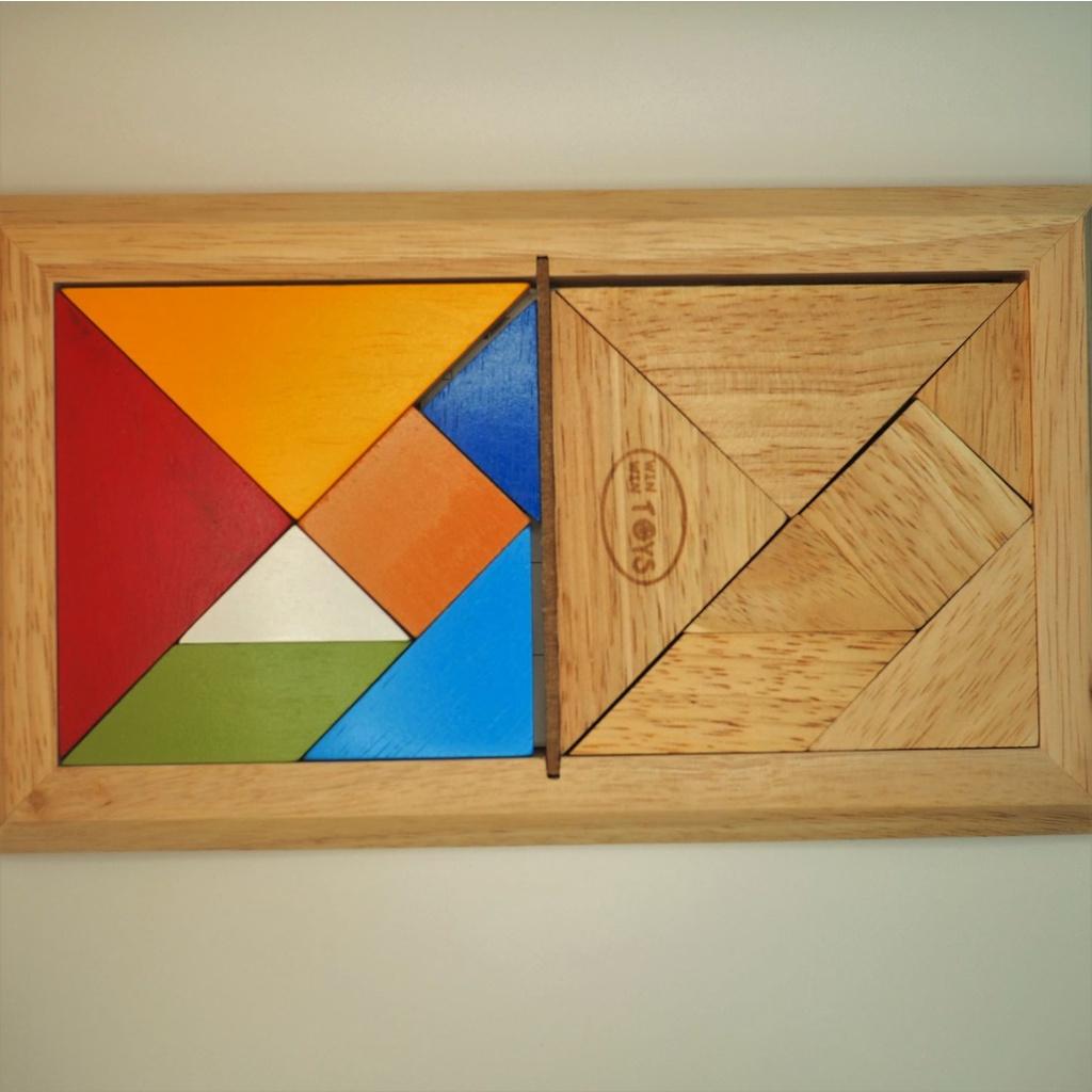 TANGRAM ĐÔI 7 MIẾNG, PHÁT TRIỂN TƯ DUY LOGIC VÀ TƯỞNG TƯỢNG CHO BÉ, CÓ KÈM SÁCH HƯƠNG DẪN