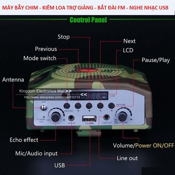 Loa Bẫy Chim, Kiêm Máy Trợ Giảng - Bắt Đài FM - Nghe Nhạc USB Có Điều Khiển