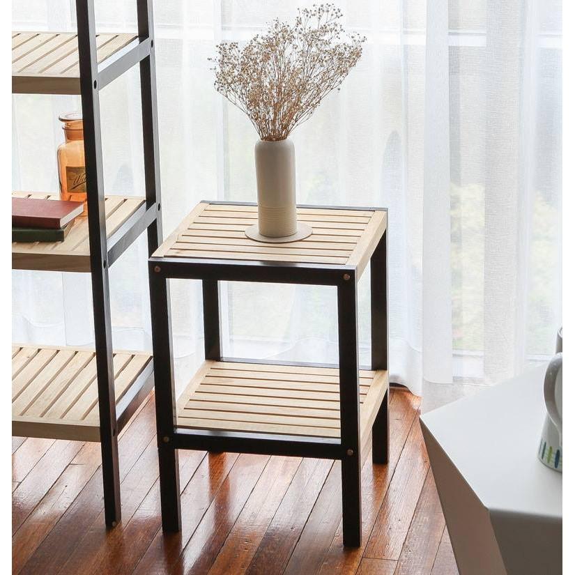 Kệ Vuông Decor 2 Tầng Kiểu Hàn Quốc - Màu Đen Phối Gỗ