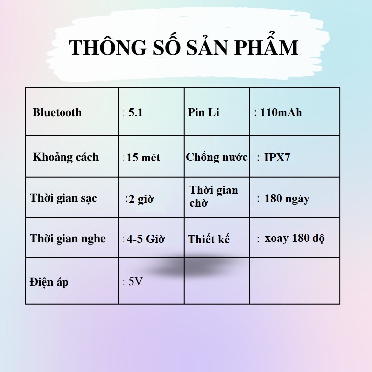 Tai Nghe Không Dây S109 - Công Nghệ Bluetooth 5.1 Tiên Tiến - Micro Thu Âm Rõ Nét, Trung Thực