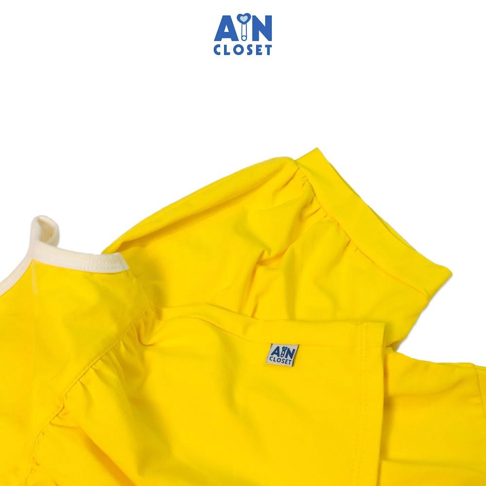 Bộ quần áo ngắn bé gái Vàng sát nách thun cotton - AICDBGTRXMO9 - AIN Closet