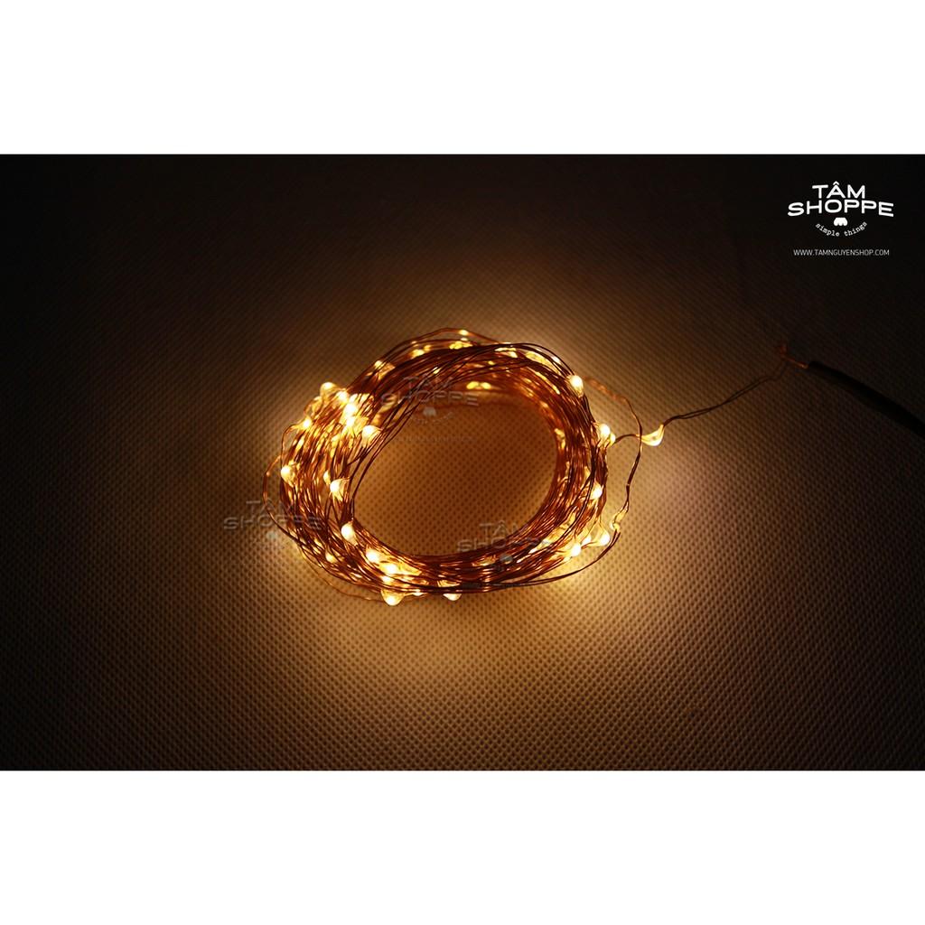 Dây đèn Led dây đồng đom đóm Fairy Light 10m Vàng ấm xài điện trực tiếp