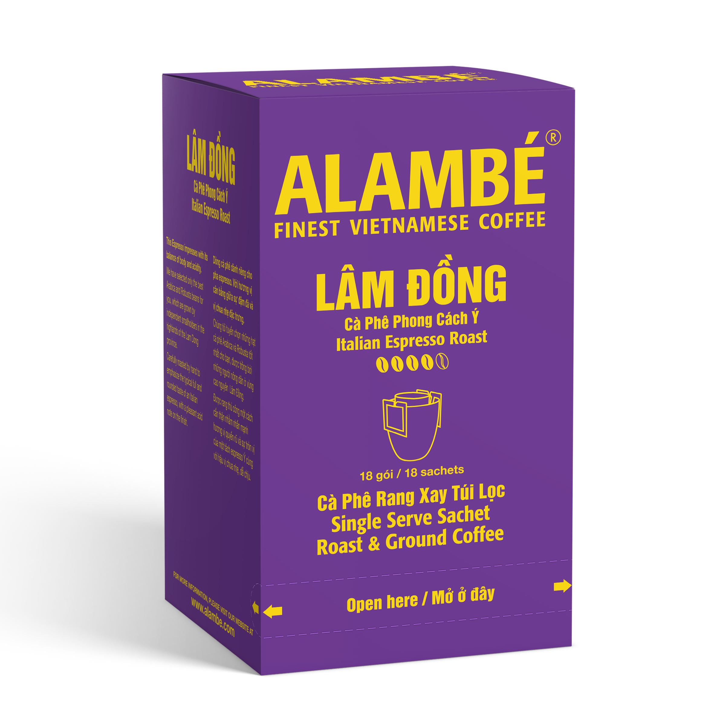 CÀ PHÊ TÚI LỌC ALAMBÉ - LÂM ĐỒNG (18 gói x 10g)