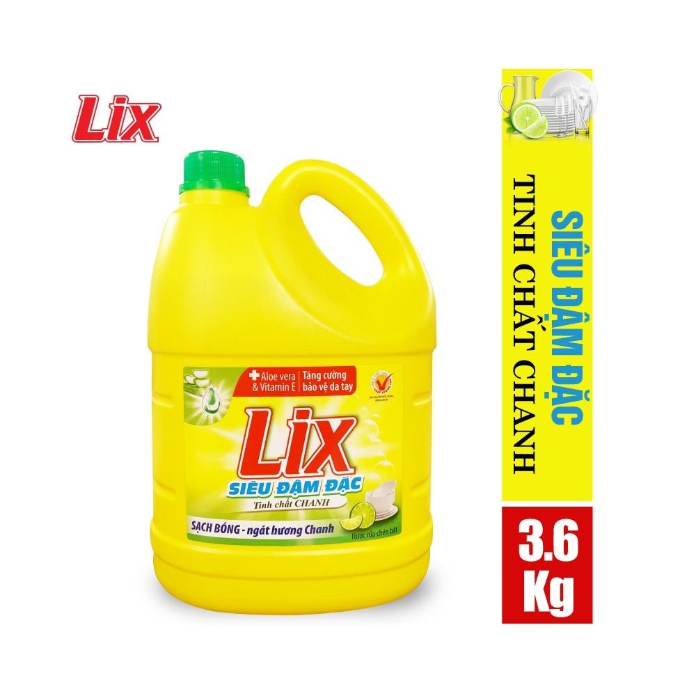 Nước Rửa Chén Lix Ngát Hương Chanh 3.6Kg/Can