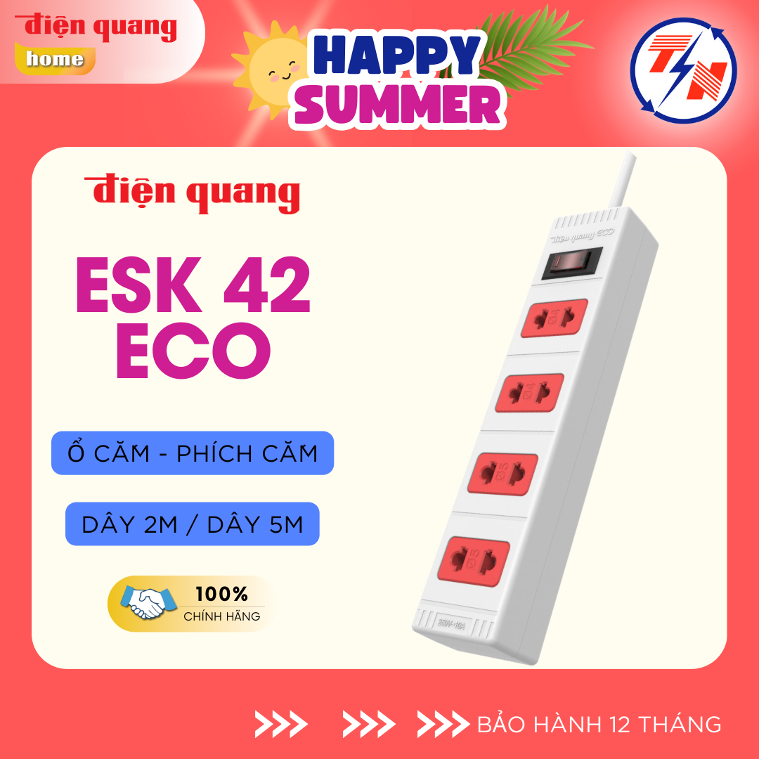 Ổ cắm Điện Quang ECO ĐQ ESK 42 ECO (4 lỗ 2 chấu)