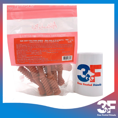 Gặm sạch răng thơm miệng Dental Chew hình Bàn Chải Vị Dâu - Bao Bì Chính Hãng (9 viên)