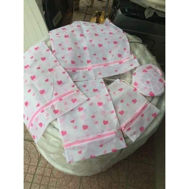 Set 5 túi giặt quần áo,đồ lót đủ kích thước TT, sét túi giặt hoa