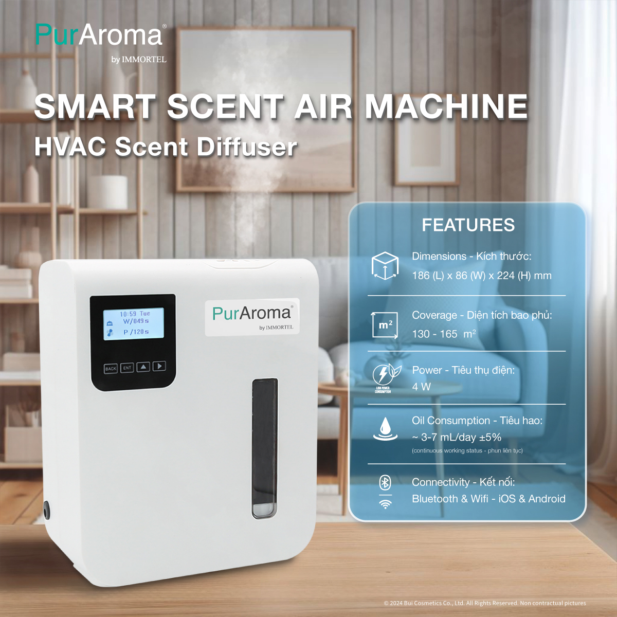 Máy Khuếch Tán Tinh Dầu Chuyên Nghiệp PurAroma WPA 165G Model 2024 - Công Nghệ Nano Tiên Tiến Nhật Bản