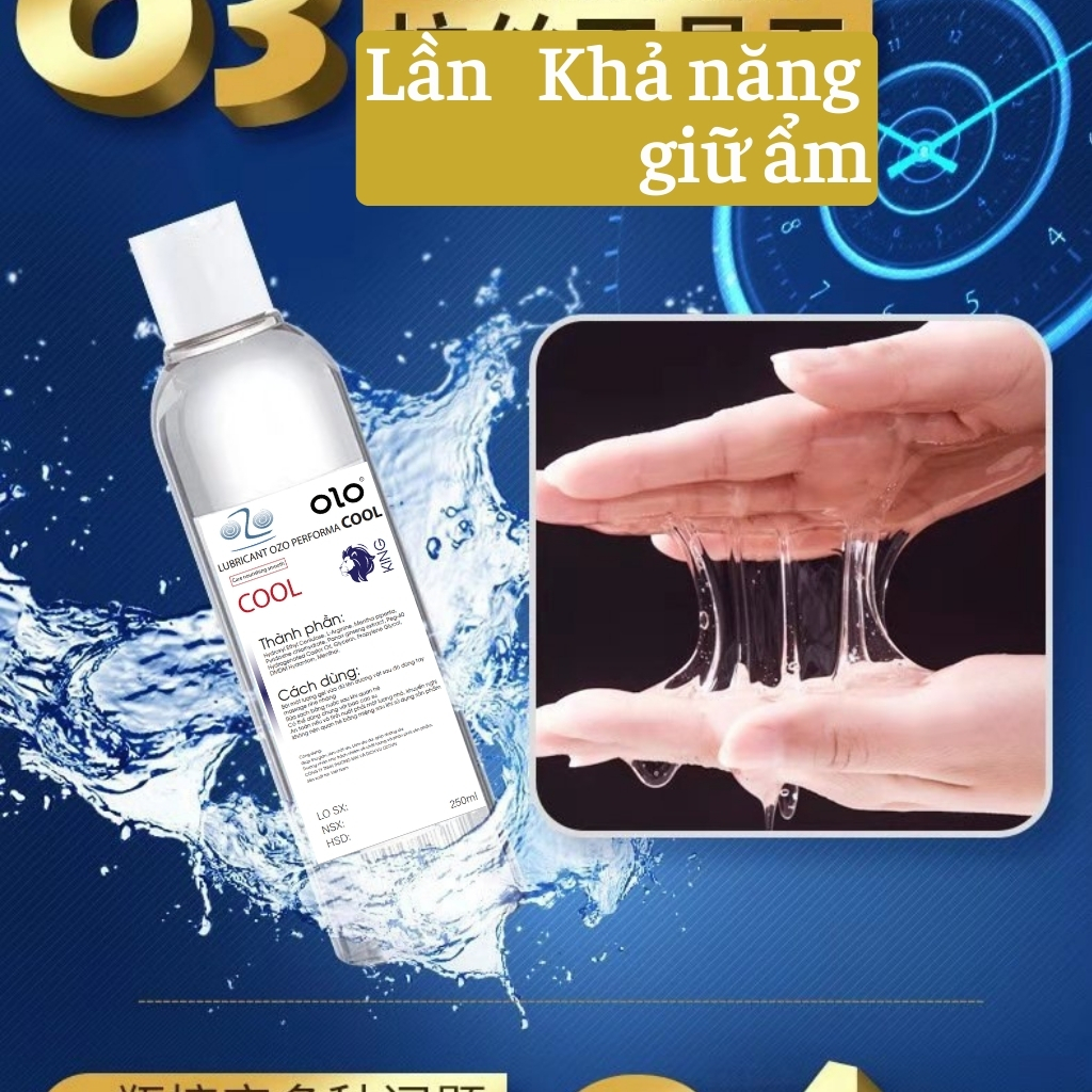 Gel bôi trơn OZO Lubricant Performa Cool mát lạnh, gấp đôi độ trơn - Lọ 250ml