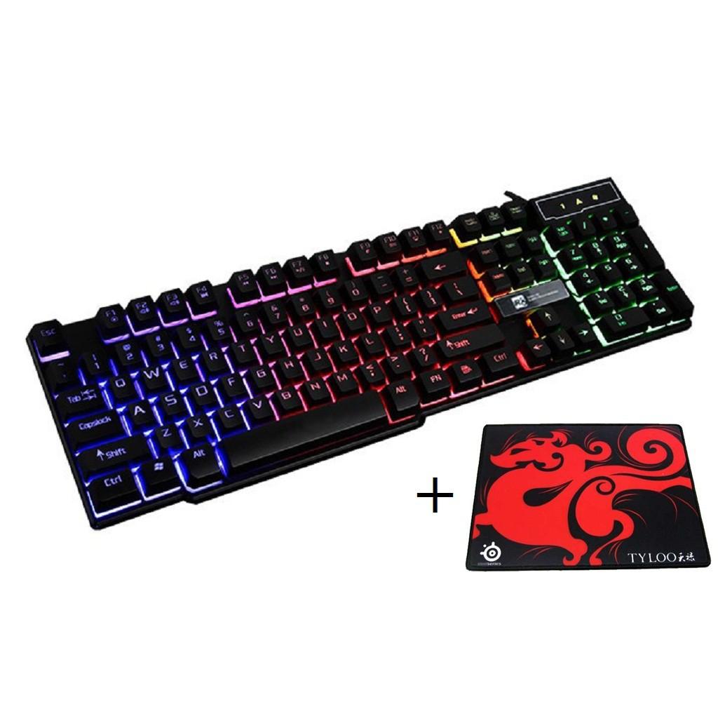 Bàn phím game giả cơ R8 1822 có đèn led 7 màu + Tặng lót tyloos