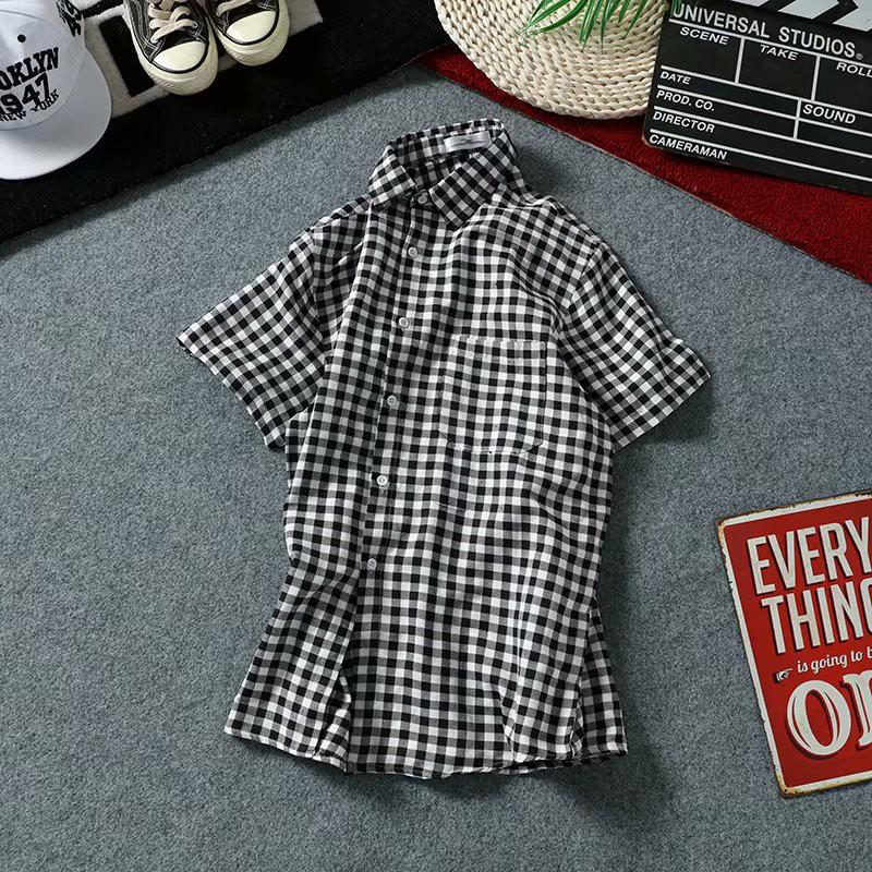 Áo sơ mi tay ngắn họa tiết sọc thời trang phong cách cho nam