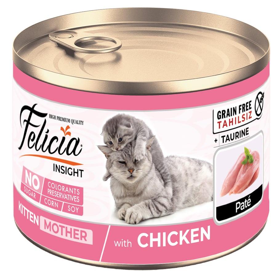 Pate Vị Gà Cho Mèo Mẹ Và Mèo Con Felicia Mother And Kitten Canned Lon 200g - Xuất Xứ Thỗ Nhĩ Kỳ