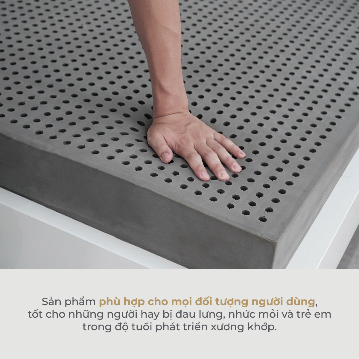 Nệm cao su than hoạt tính Thuần Việt Titan Grey - Đầy Đủ Kích Thước - Nâng Đỡ Êm Ái, Kháng Khuẩn Khử Mùi, Thoáng Khí - Miễn Phí Vận Chuyển, Bảo Hành 15 Năm, Trả Góp 0%