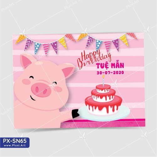Thiệp thôi nôi – sinh nhật theo yêu cầu Pluxi