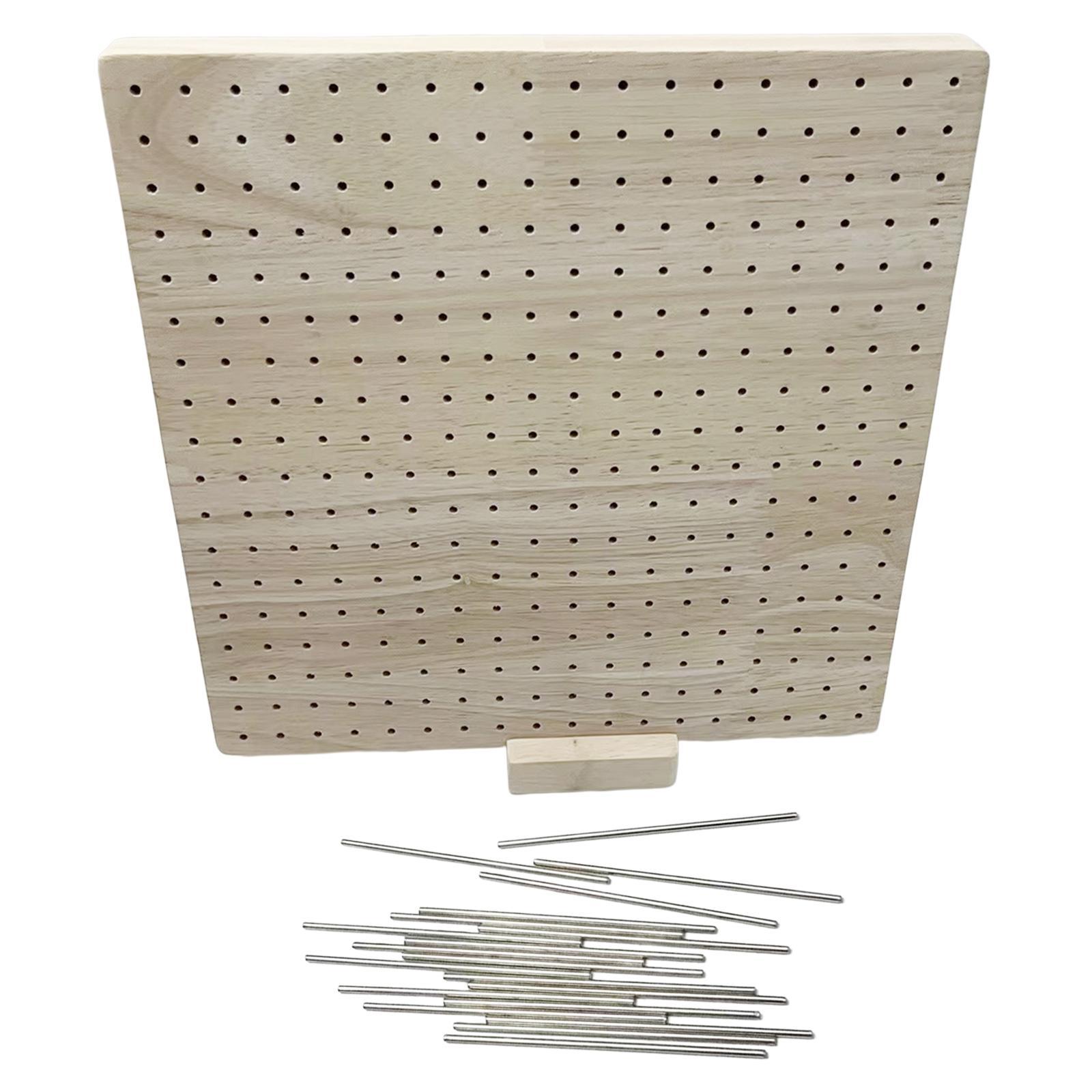 Crochet Blocking Board with 20 Pin Wood for Knitting Crochet Craft Weave DIY