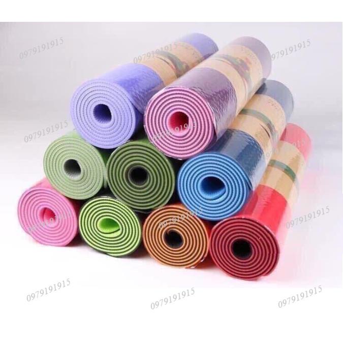 THẢM TẬP YOGA , THẢM TẬP GYM TPE CAO CẤP 2 LỚP 6MM GIAO MÀU NGẪU NHIÊN