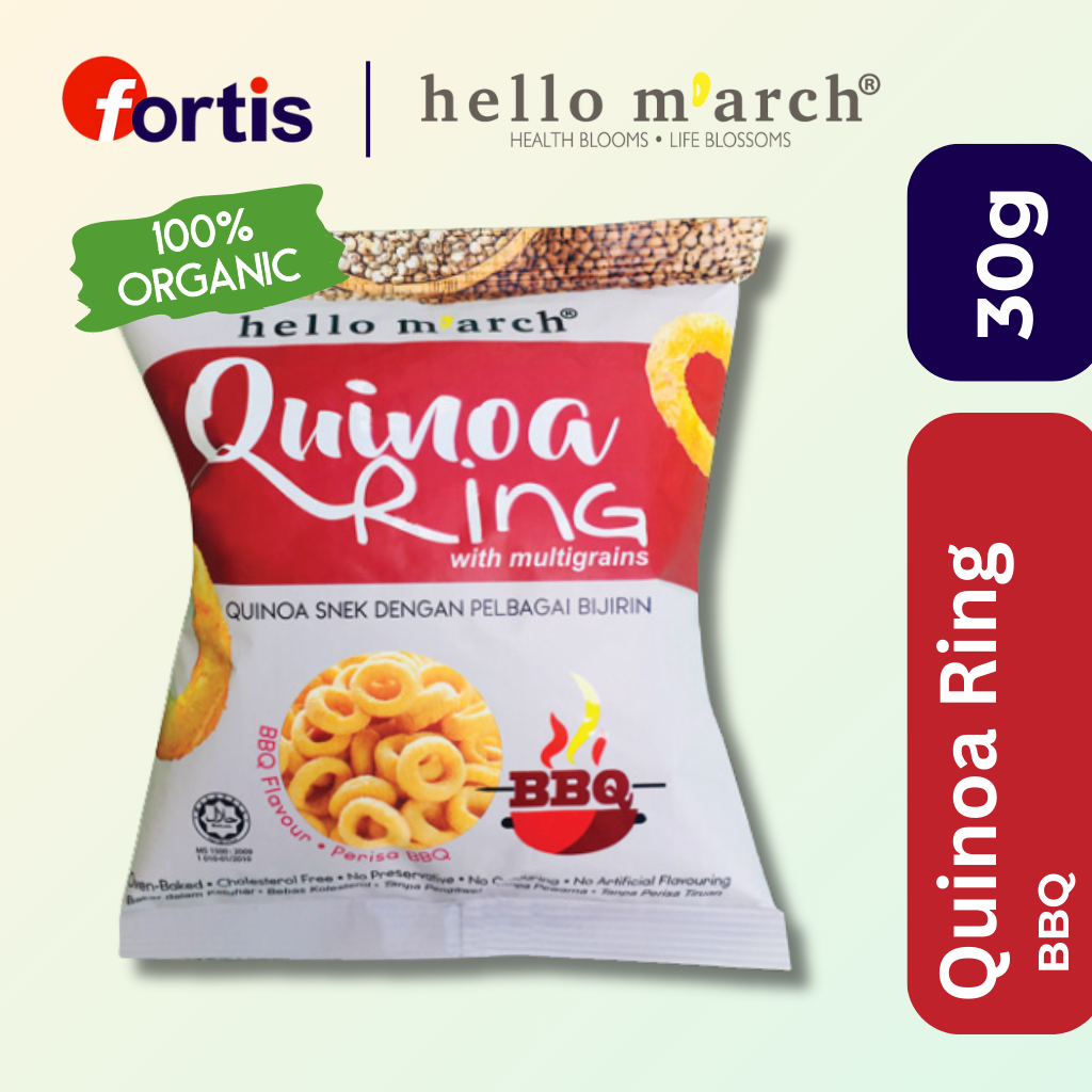 Snack Ngũ Cốc Vị BBQ Hạt Quinoa Hello March Gói 30g