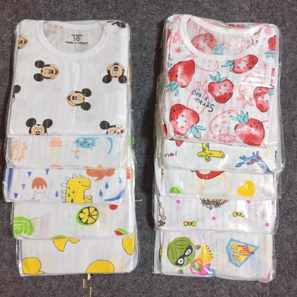 Bộ cotton giấy cộc tay cho bé cho bé sơ sinh đến 15kg