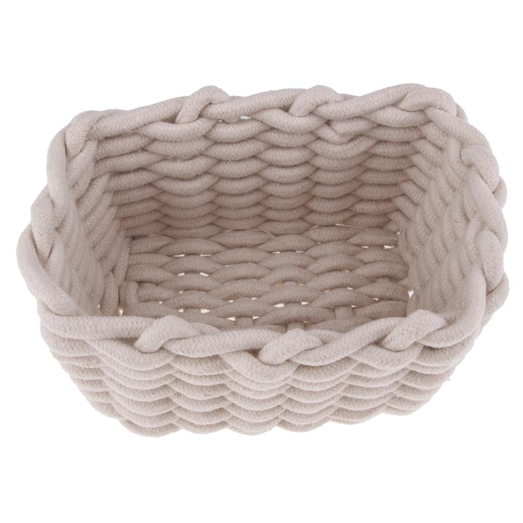 Linen Weaving Storage Baskets Box with Handle Laundry Basket Organizer
