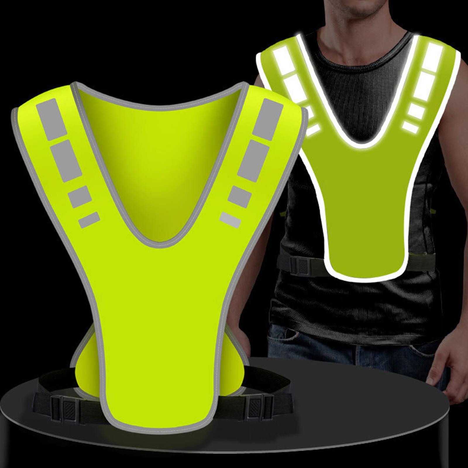 Reflective Night Running Vest, Lightweight Safety Vest with 360° High Visibility for Running, Jogging, Cycling, Hiking, Walking, Yellow