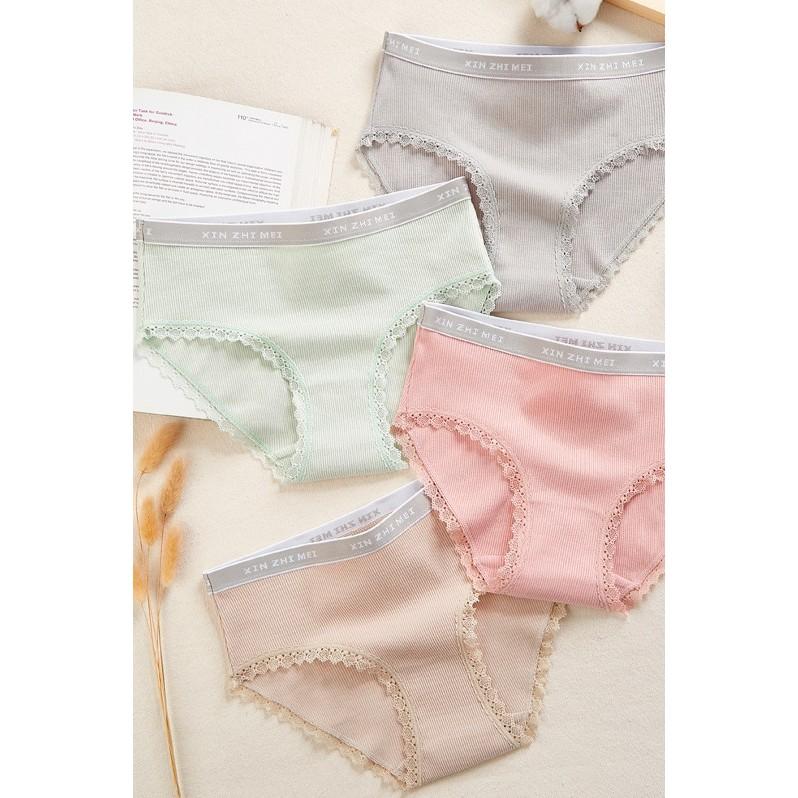 QUẦN COTTON TĂM VIỀN CHỮ SIÊU XINH giao màu ngẫu nhiên