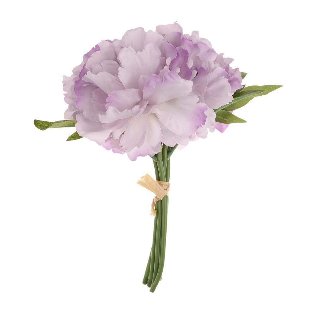 Artificial 5 Head Silk Peony Flower Bouquet Home Party Wedding Decor 10 Colo