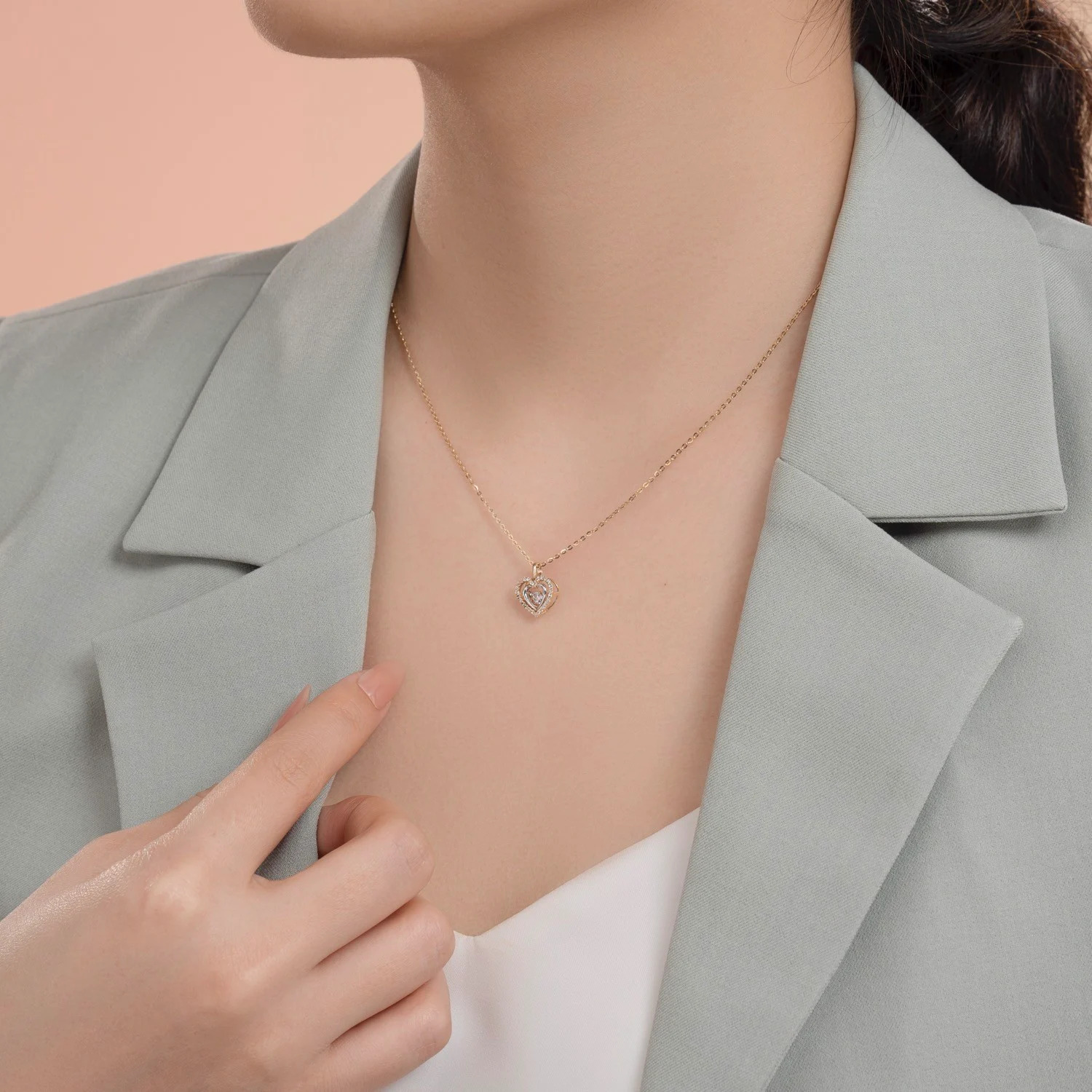 Mặt Dây Chuyền Vàng 14k Dancing Heart MDMAMD659 Huy Thanh Jewelry