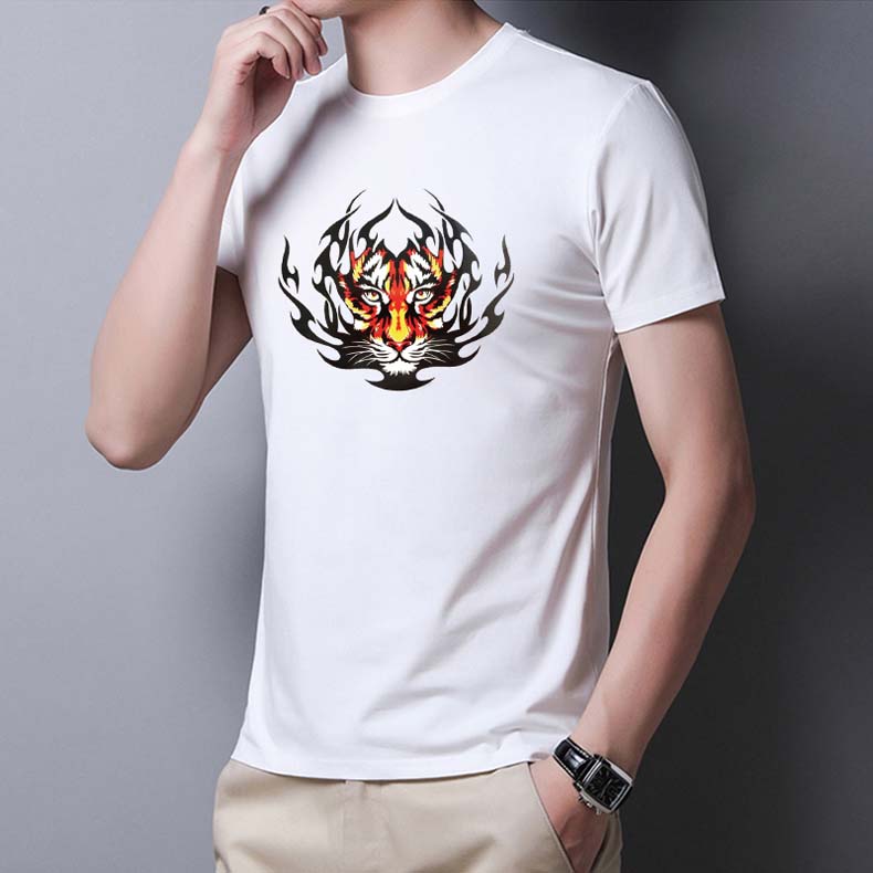 Áo Thun Nam Form Rộng In Hình Hổ 3D - Trắng