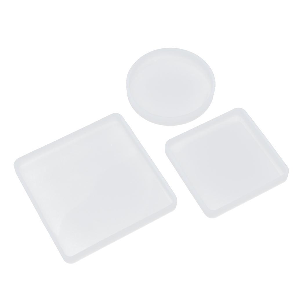9 Pcs Square Round Shape Resin Silicone Mold Baking Mold Cake Topping Cake Mold Biscuit Mold