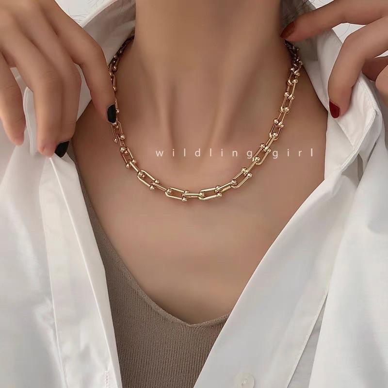 Vòng cổ âu mỹ kim loại đơn giản