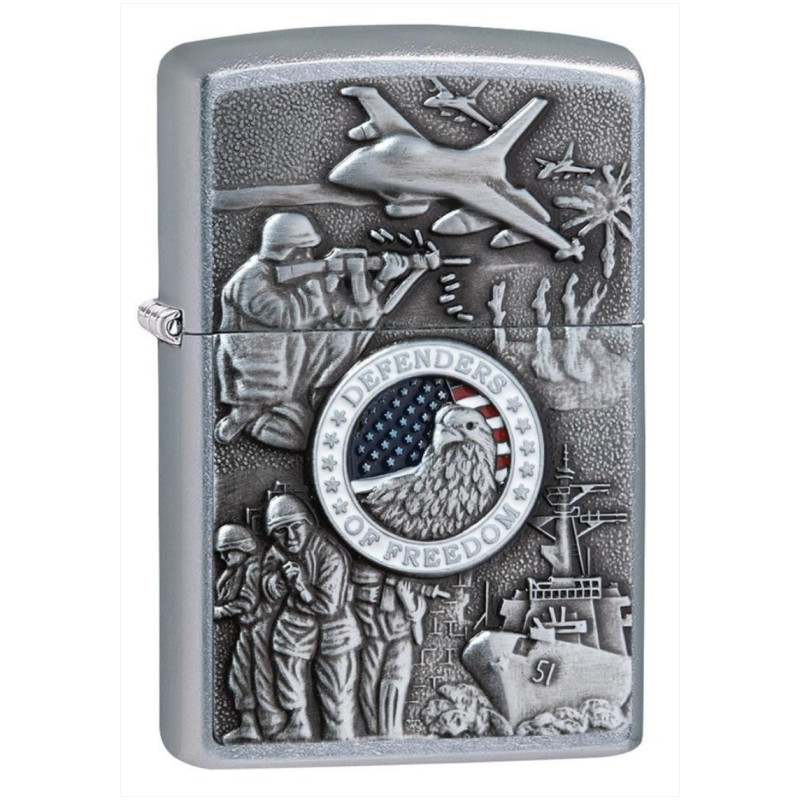 Bật Lửa Zippo Joined Forces Emblem Street Chrome 24457