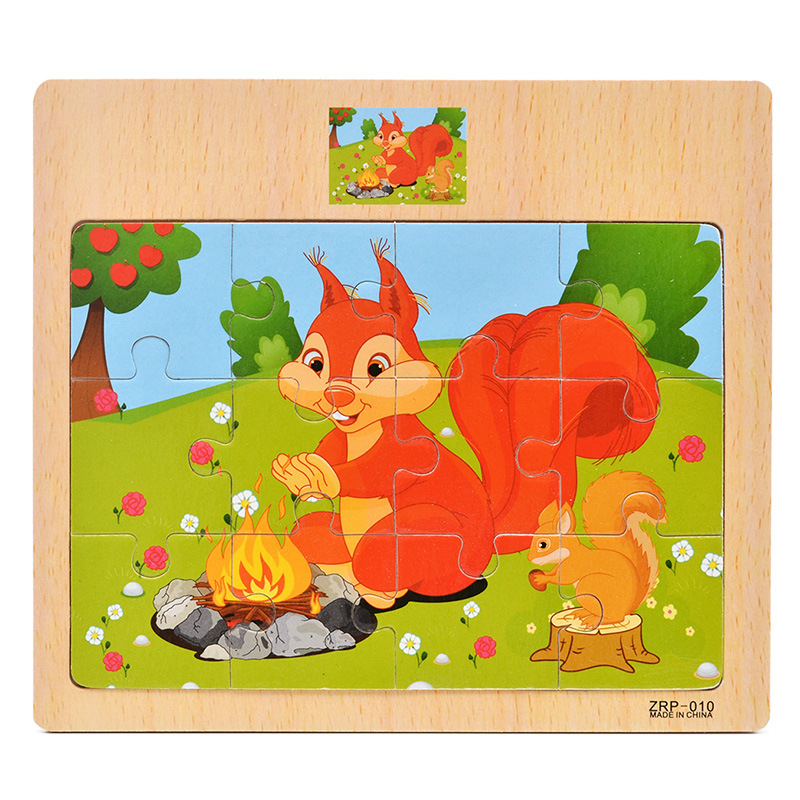 Đồ chơi tranh xếp hình gỗ 12 miếng puzzle - Đồ chơi thông minh trẻ em