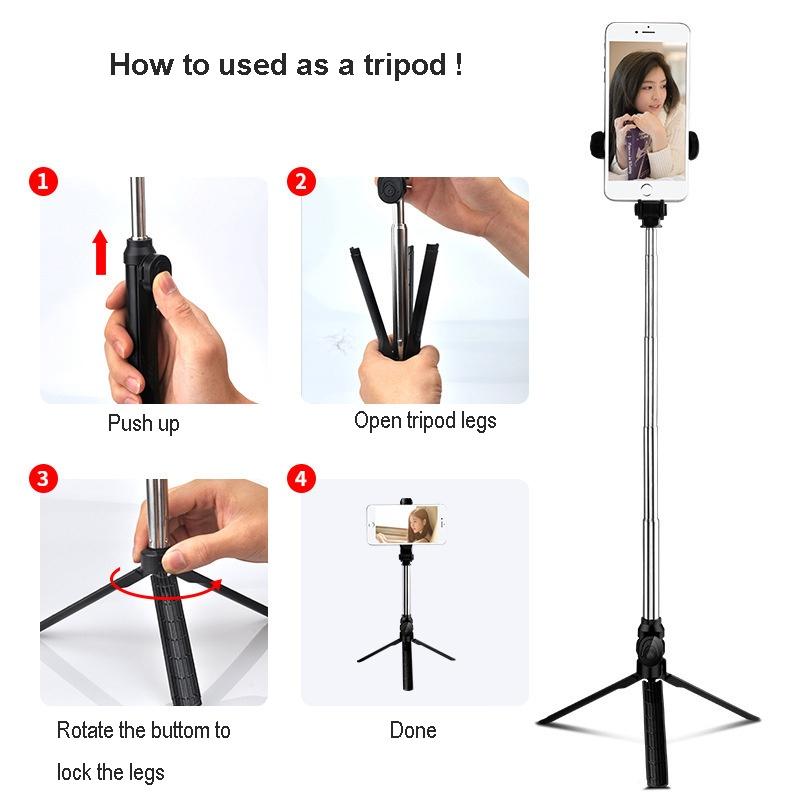 Gậy Tự Sướng XT02S Bluetooth Có Chân Đế Tripod Tiện Dụng Cho Điện Thoại