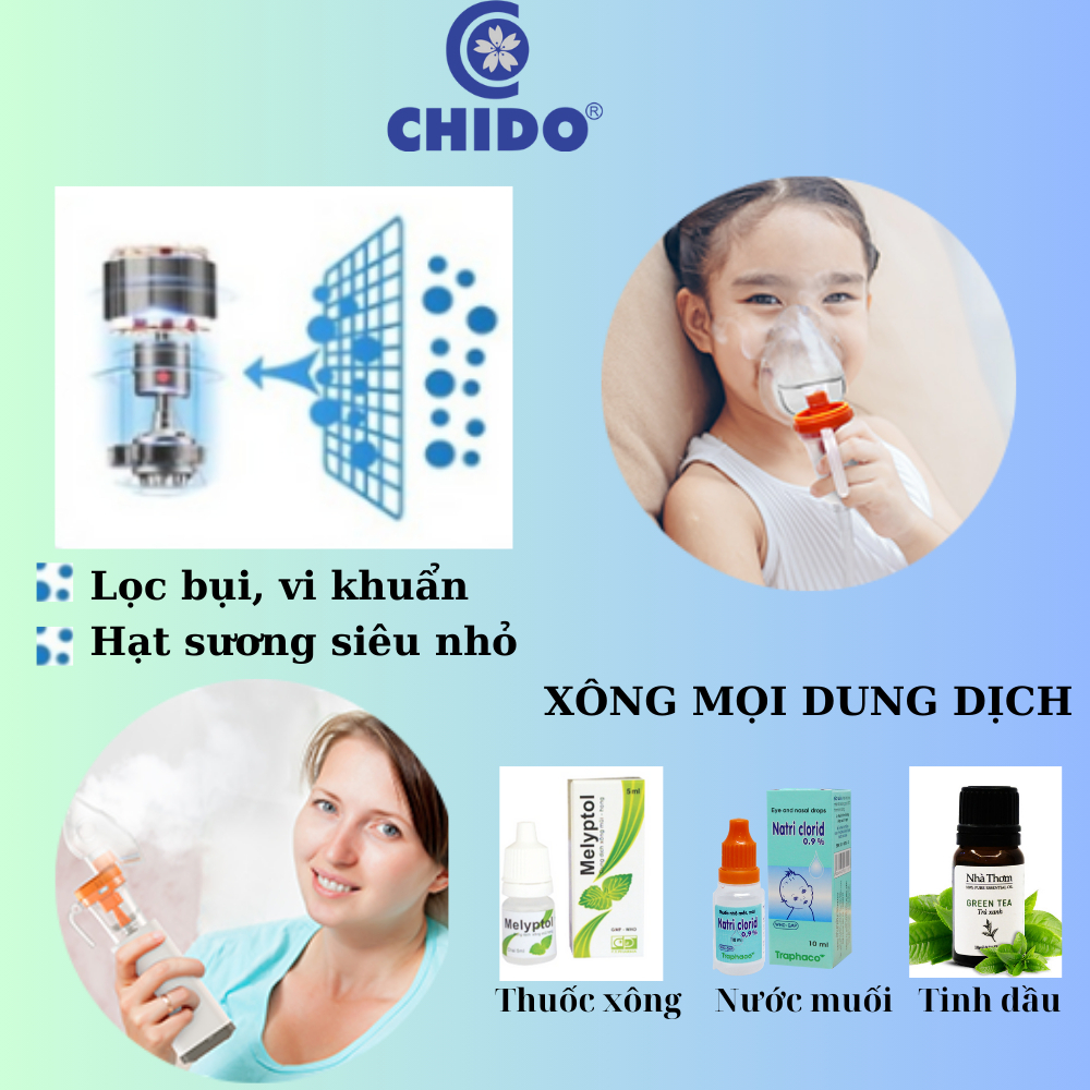 Máy xông mũi họng CHIDO công nghệ Nhật Bản
