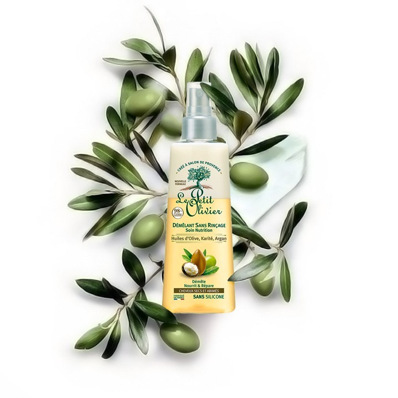 Xịt dưỡng tóc phục hồi tóc hư tổn chiết xuất Dầu Argan, Bơ Hạt Mỡ, Dầu Olive Le petit Olivier 150ml