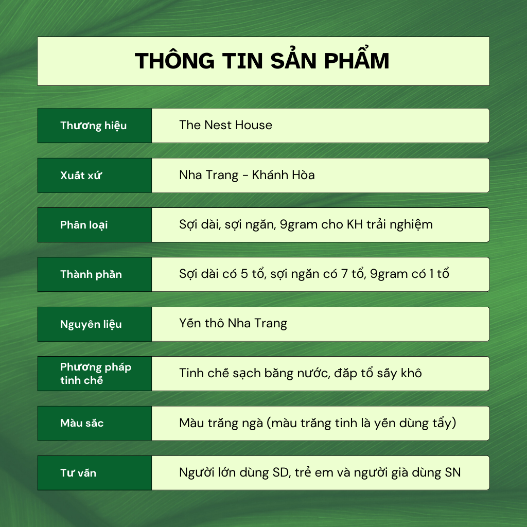 50 gram Tổ Yến Sào Tinh Chế Nha Trang Khánh Hoà Nguyên Chất The Nest House
