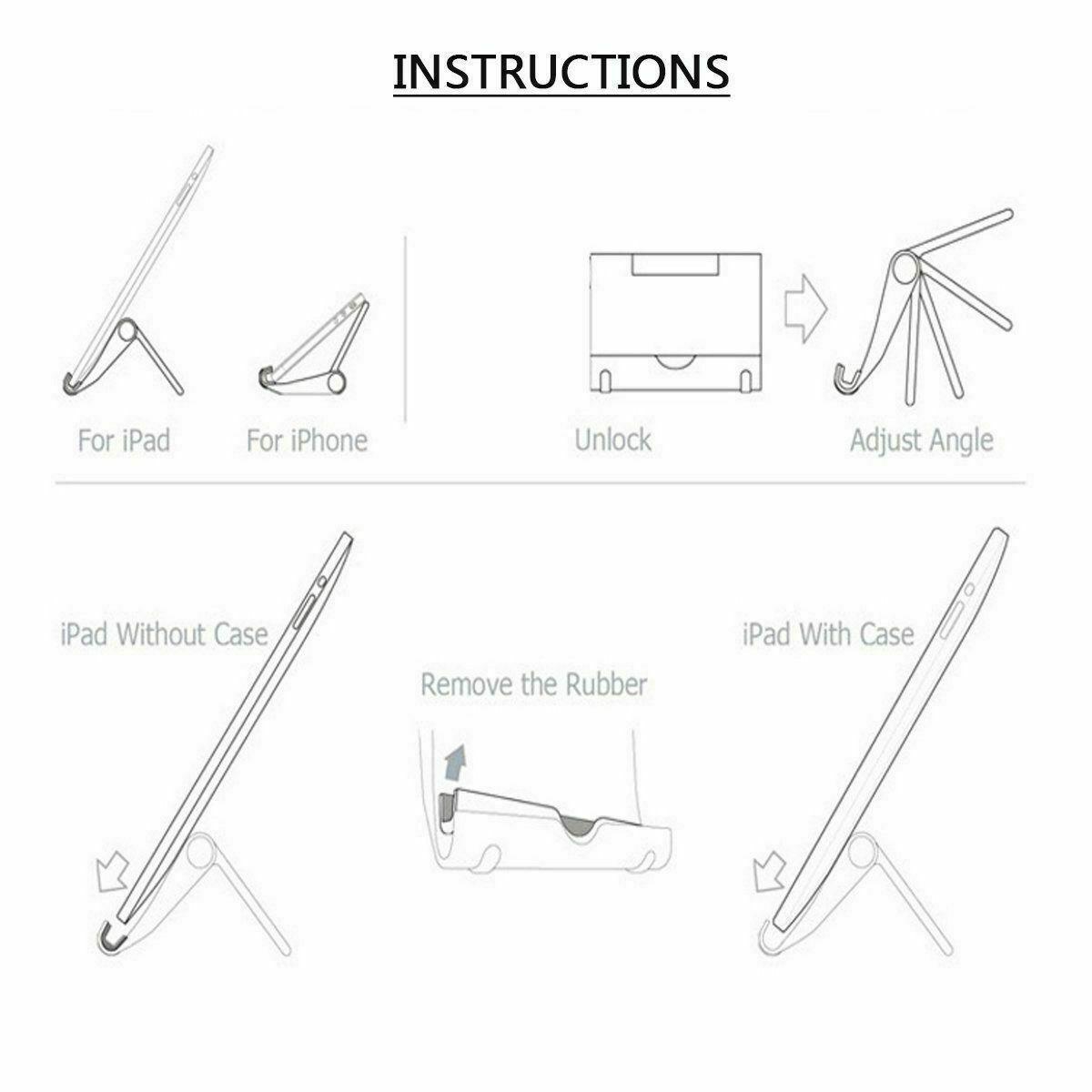 Folding Phone Tablet Holder Desktop Multifunctional Adjustable Mobile Phone Stand