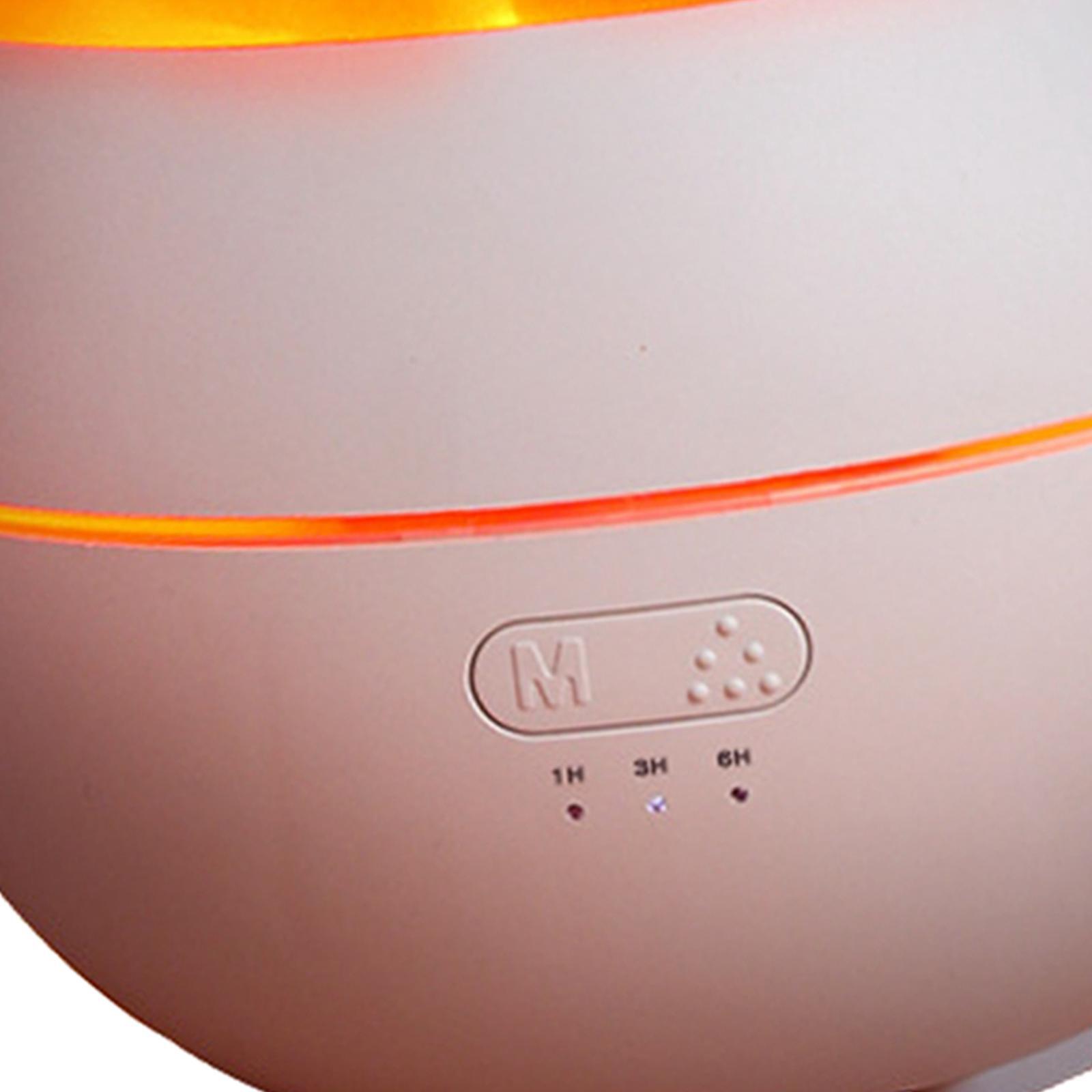 USB 300ml Air Humidifier Essential Oil Diffuser with Realistic Flame Quiet Night Light for Office Tabletop Baby Room Bedroom Decoration