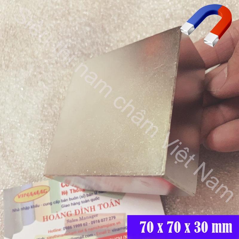 NAM CHÂM VĨNH CỬU 70X70X30MM MẠ NIKEL SIÊU MẠNH