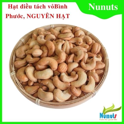 HẠT ĐIỀU ĐÃ TÁCH VỎ, SẤY GIÒN LOẠI NGUYÊN HẠT NUNUTS HỘP 500G