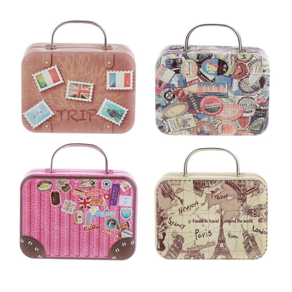 8x 1/6 Scale Doll House Furniture Miniature Iron Suitcase Scene Layout DIY