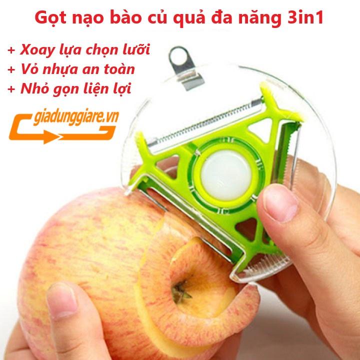 DỤNG CỤ GỌT nạo bào sợi củ quả đa năng 3 in 1 với thiết kế hình tròn độc đáo an toàn khi sử dụng (Giao mầu ngẫu nhiên)