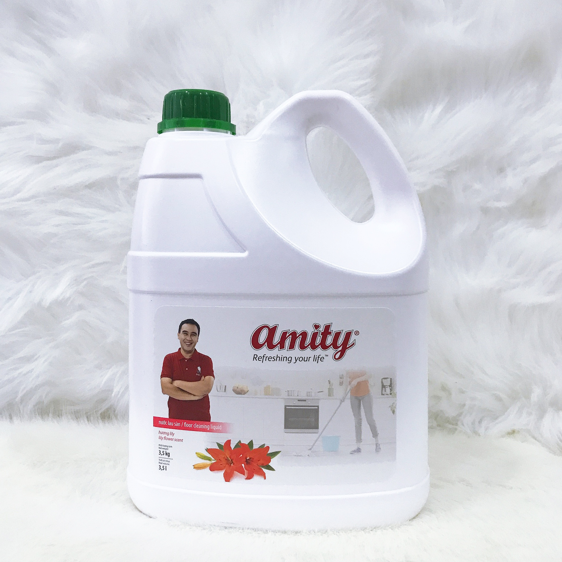 Nước Lau Sàn Amity Hương Lily Thơm Dịu Nhẹ Nhàng Can 3,5kg